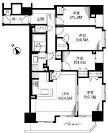 オーベル月島リバージュグラン 15階 間取り図