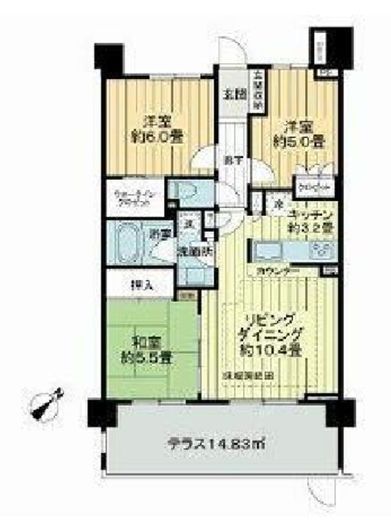 ライオンズ平井グランフォート 4階 間取り図