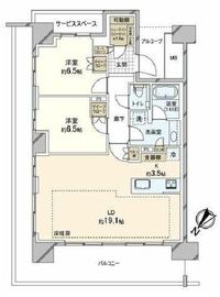 HARUMI FLAG SUN VILLAGE (晴海フラッグ サンヴィレッジ) 15階 間取り図