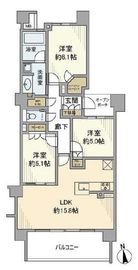 プラウド元住吉ディアージュ 2階 間取り図