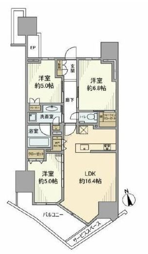 プラウドシティ東雲キャナルマークス 9階 間取り図