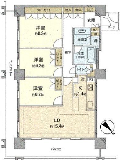 横濱ディアタワー 13階 間取り図
