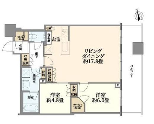 パークタワー勝どきミッド/サウス 47階 間取り図