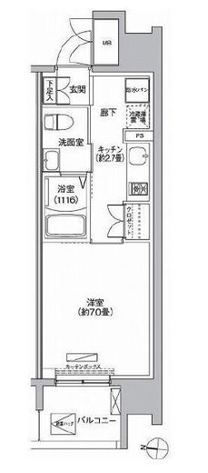 セントラーレ新城 304 間取り図
