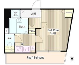 エスコート麻布十番2 802 間取り図