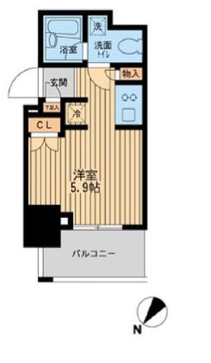 レジディア川崎 301 間取り図