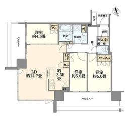リビオタワー羽沢横浜国大 21階 間取り図