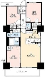 プライムパークス品川シーサイド ザ・タワー 22階 間取り図