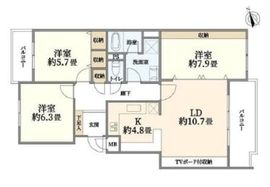 コートハウス玉川 3階 間取り図
