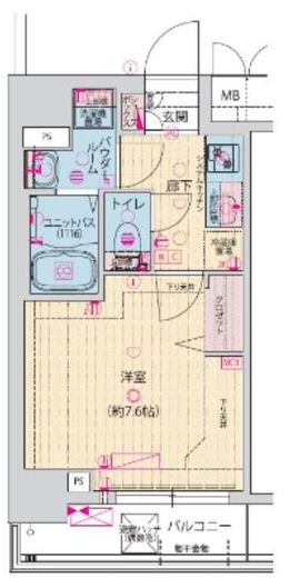 プレサンス新宿中落合メーディオ 6階 間取り図