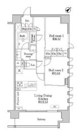 ブランシア梶ヶ谷 401 間取り図