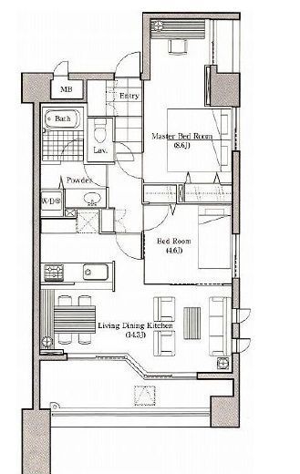 LANAI TOWN RENAISSANCE GRAND HIGHRISE (ラナイ タウン ルネッサンス グランドハイライズ) 305 間取り図