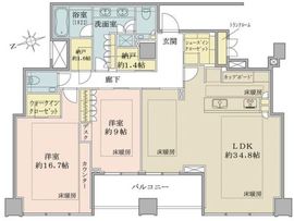 白金ザ・スカイ 45階 間取り図