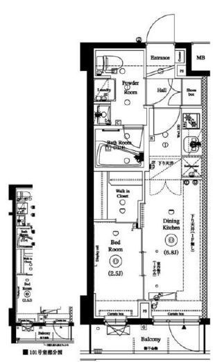 アクサス銀座アジールコート 4階 間取り図