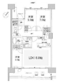 HARUMI FLAG SUN VILLAGE (晴海フラッグ サンヴィレッジ) 14階 間取り図