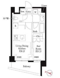 343 RESIDENCE SHINAGAWA (343レジデンス品川) 102 間取り図