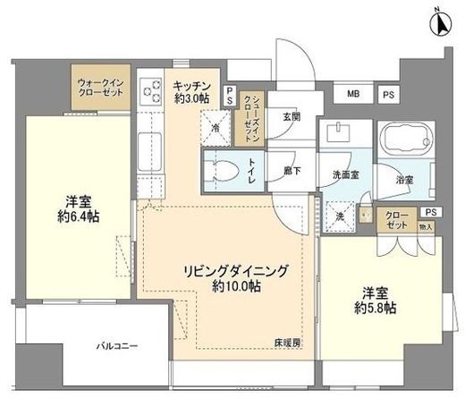 クレヴィア東京八丁堀湊ザ・レジデンス 3階 間取り図