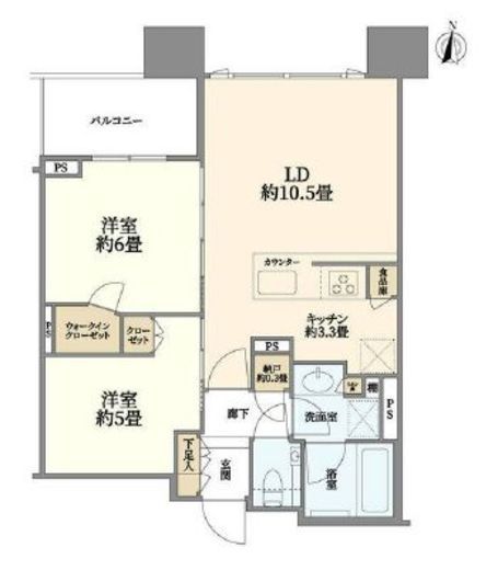 シティタワー武蔵小杉 39階 間取り図