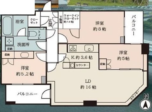 スカイズタワー＆ガーデン 21階 間取り図