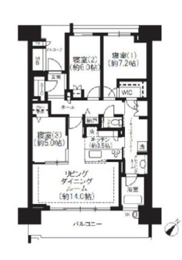 HARUMI FLAG SEA VILLAGE (晴海フラッグ シーヴィレッジ) 6階 間取り図