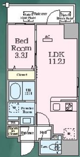 ゼンパレス日本橋 301 間取り図