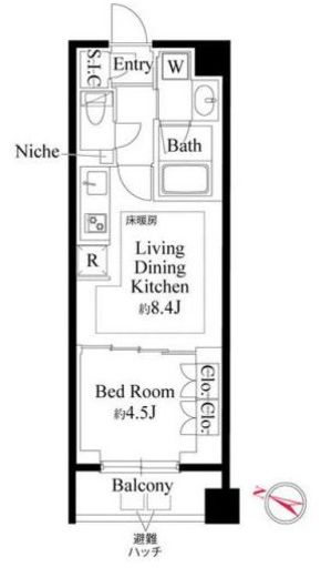 343 RESIDENCE MEGUROⅠ (343レジデンス目黒Ⅰ) 402 間取り図