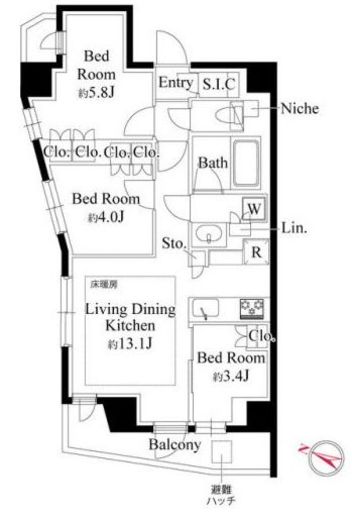 343 RESIDENCE MEGUROⅠ (343レジデンス目黒Ⅰ) 601 間取り図