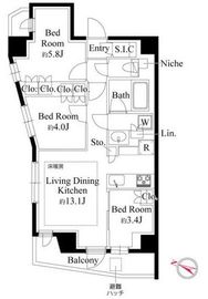343 RESIDENCE MEGUROⅠ (343レジデンス目黒Ⅰ) 701 間取り図