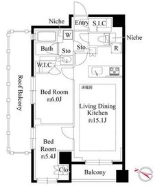343 RESIDENCE MEGUROⅠ (343レジデンス目黒Ⅰ) 801 間取り図