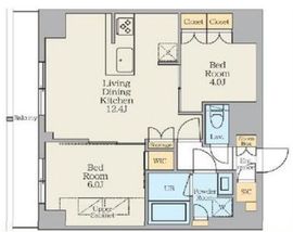 クレストコート東日暮里 402 間取り図