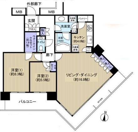 アーバンドックパークシティ豊洲タワー 46階 間取り図