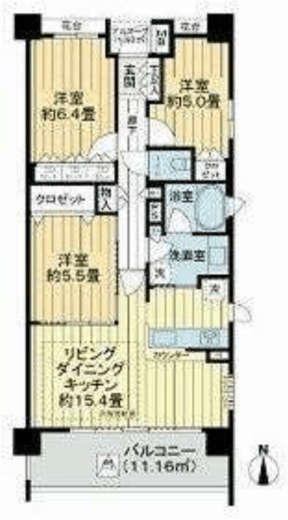 シティハウス三ツ沢公園 4階 間取り図