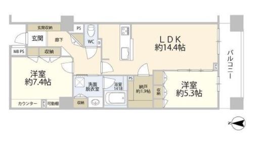 グローリオ錦糸町 13階 間取り図