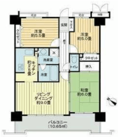 クリオ横浜弐番館 9階 間取り図