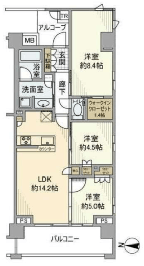 グランドメゾン鷺沼ザ・ヴィラ 2階 間取り図