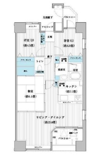 ベルタワーアネックス 4階 間取り図