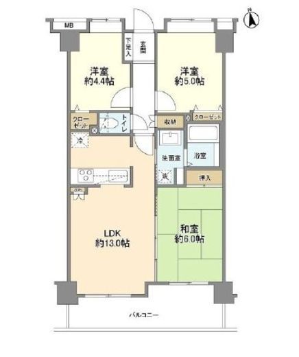 グランレーヴ大森蘇峰公園 3階 間取り図