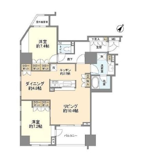 パークハウス本駒込 1階 間取り図
