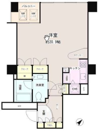 小石川パークタワー 4階 間取り図