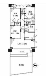 パークスクエア二子多摩川 1階 間取り図
