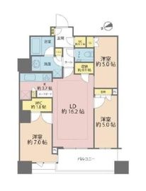 パークタワー勝どきミッド/サウス 5階 間取り図