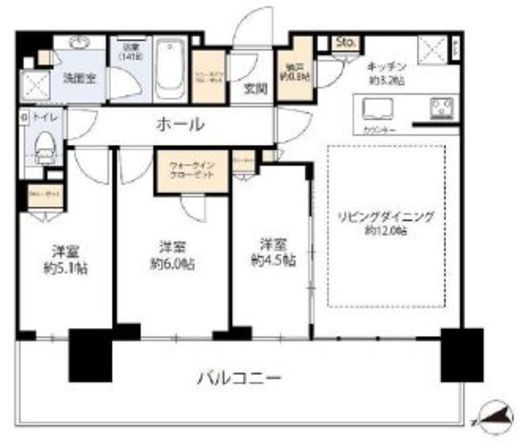 シティタワーズ東京ベイ 18階 間取り図