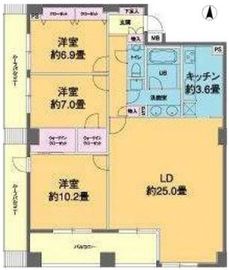 カスタリア高輪 1001 間取り図