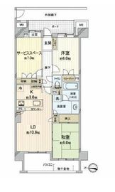 コスモフォーラム武蔵小金井 3階 間取り図