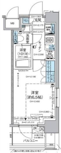 レジディア蒲田5 405 間取り図