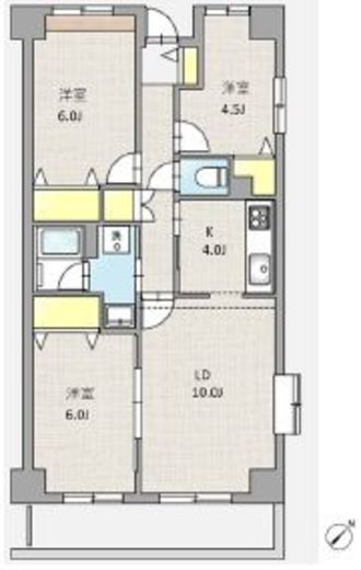 東雪谷マンション 6階 間取り図