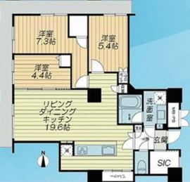 西戸山タワーホウムズ 16階 間取り図