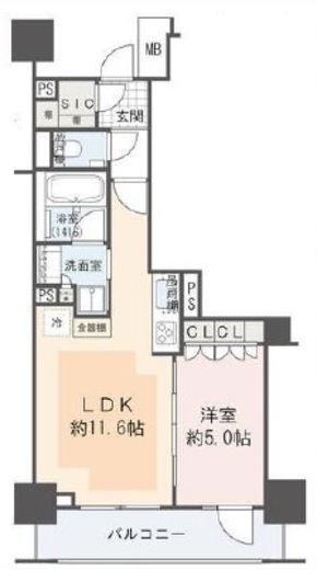 オープンレジデンシア麻布六本木 8階 間取り図