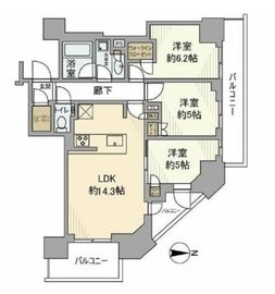 シティタワー国分寺ザ・ツインイースト 35階 間取り図