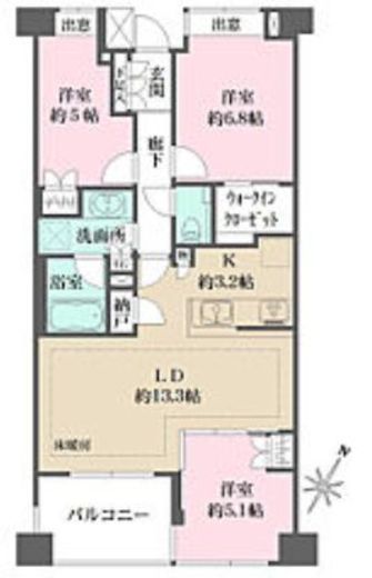 クラッシィハウス谷中道灌山 2階 間取り図